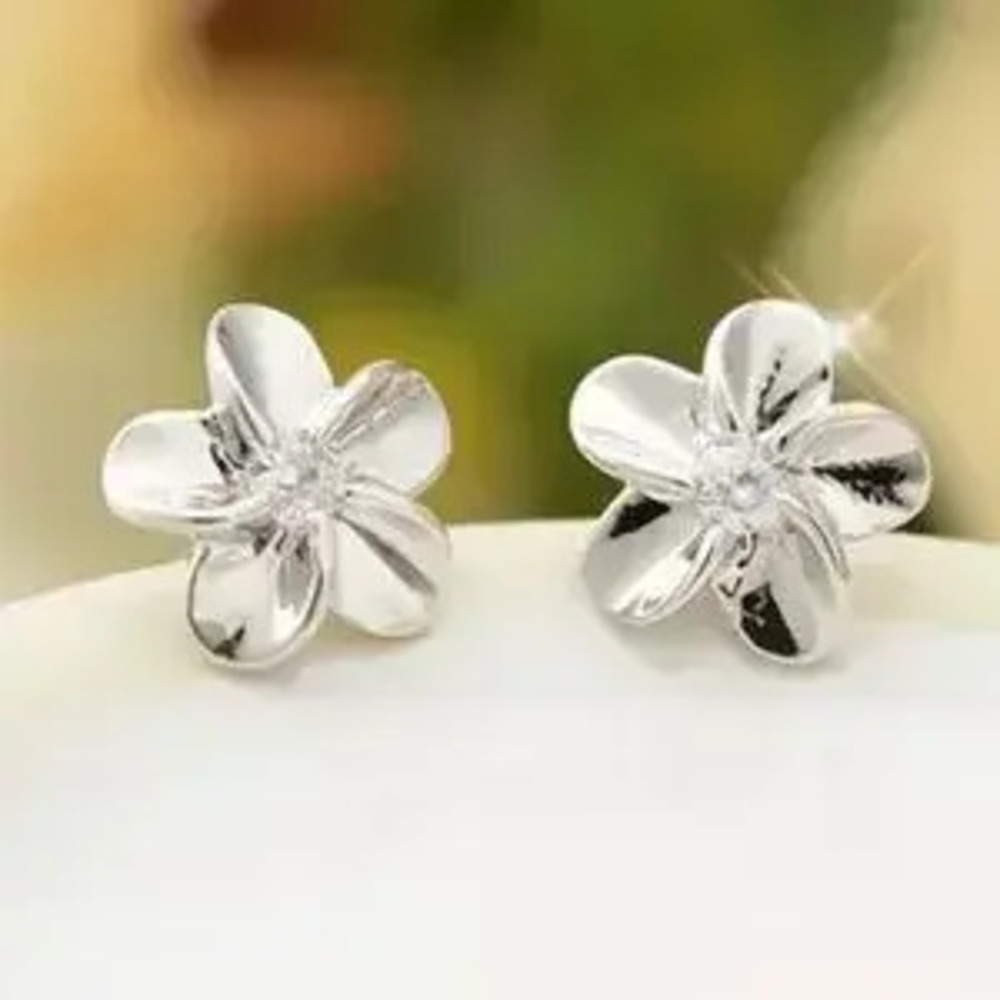 Sterling Silver Floral CZ Earrings